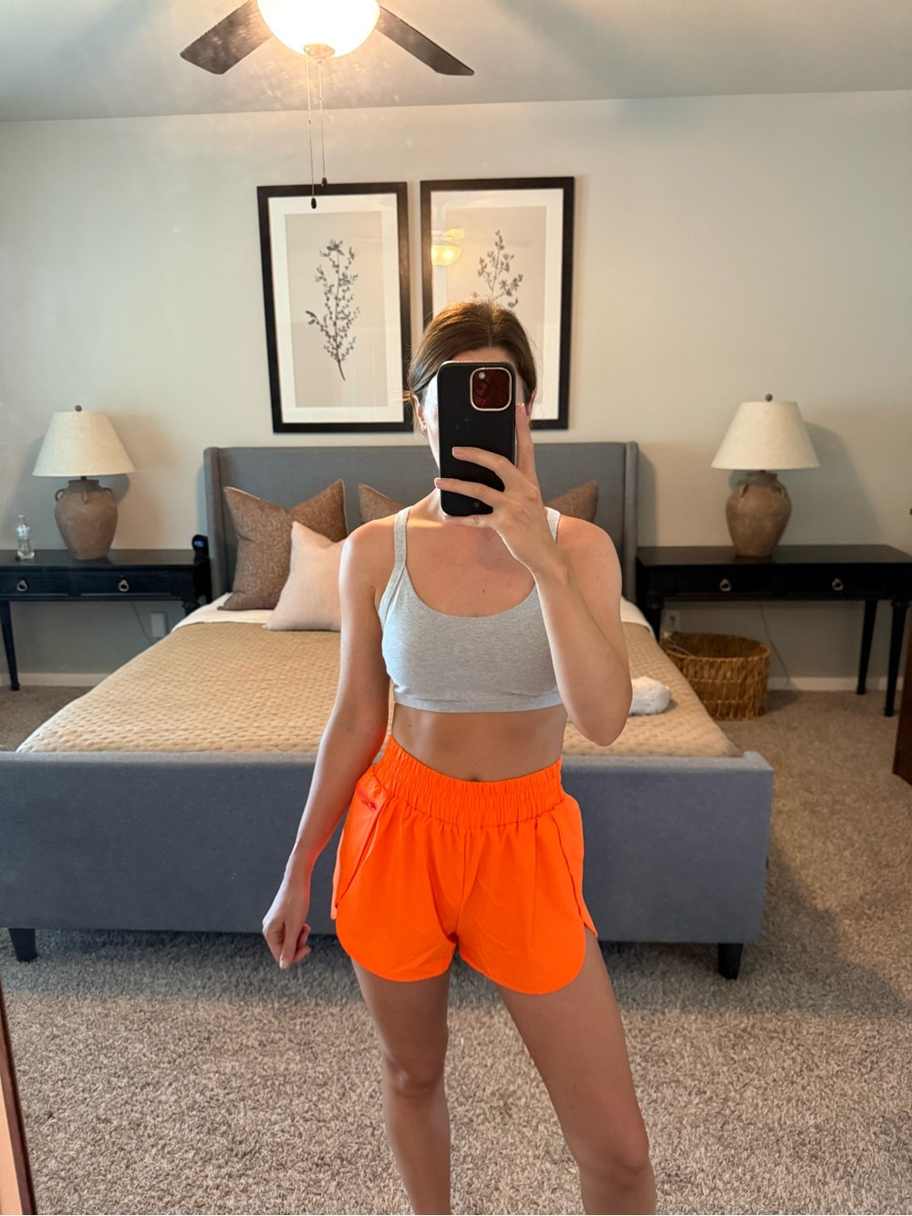 Neon Orange Athletic Shorts